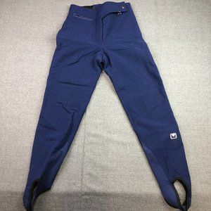 Obermeyer Ski Pants Womens 10 R Vintage Blue Wool Stirrups Hook Eye Japan Made